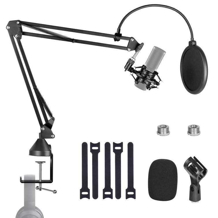 MELODY Upgraded CClamp Mic Boom Arm Stand For Microphone Desk Mount